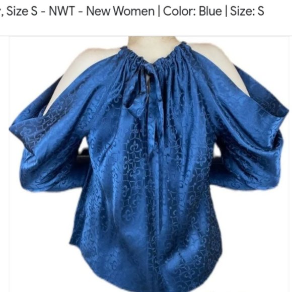 Jonathan Simkhai Silk Long Sleeve Top In Navy - Picture 3 of 4